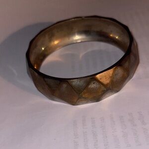 Silver-Tone Textured Bangle Bracelet